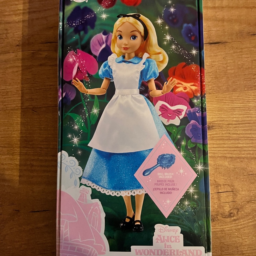 Disney Alice Doll in Blue and White Outfit